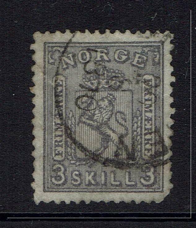 Norway SC# 13, Used, Clipped Perf, Small Hinge Remnant -  Lot 030517