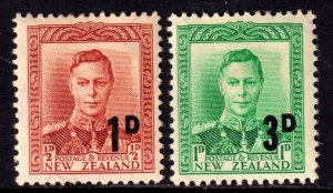 New Zealand 1952-53 Surcharges Mint MH Set SG712-713