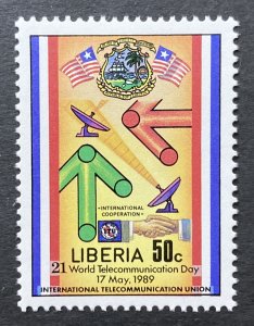 Liberia 1989 #1124, World Telecommunications Day, MNH.