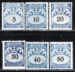 Danzig - Scott # J30 - J36, mint hr