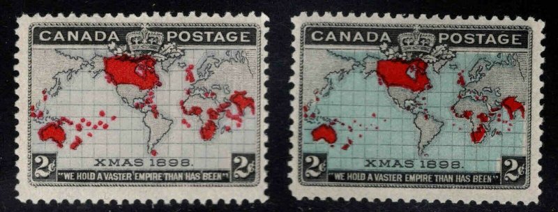 Canada Scott 85-86, SG166-167, Christmas 1898 Mercator Map set MNH** CV$200