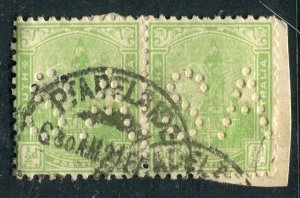 SOUTH AUSTRALIA; Early 1900s QV Stamp Duty ' SA ' Perfin Official 1/2d. PAIR