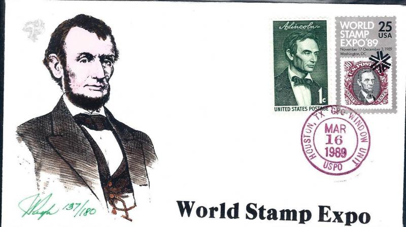 Beautiful Pugh Designed & Painted World Stamp Expo  #105 of only 180