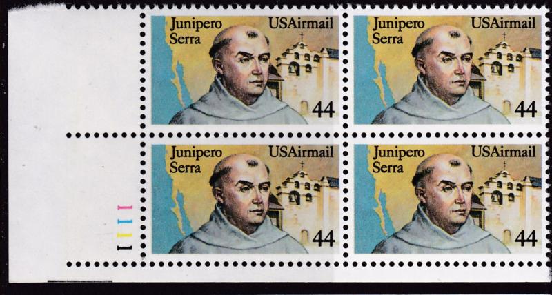 United States 1985 44cent Junipero Serra  Plate Number Block. VF/NH