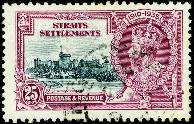 MALAYSIA - Straits Settlements SG259, 25c slate & purple, FINE USED.