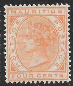 MAURITIUS SG93 1879 4c ORANGE MTD MINT.