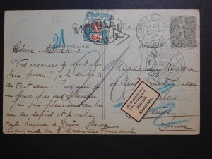 1922 Le Chable France Picture Postcard Cover to Switzerland Annul