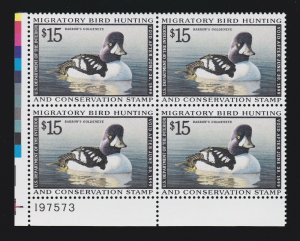 US RW65 1998 $15 Duck Stamp Mint LL Plate #197573 Block of 4 XF OG NH SCV $200