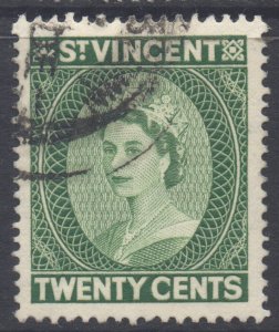 St. Vincent Scott 193 - SG196, 1955 Elizabeth II 20c used