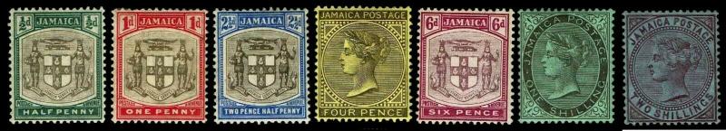 1905-11 Jamaica  QV & Arms Watermark 3 - OGH - VF - CV$89.25 (ESP#3492)