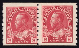 Canada Scott 127 Mint HR Paste Up Pair limited gum Lot AH001 bhmstamps