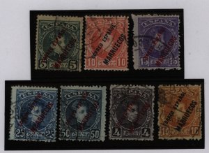 Spanish Morocco #3-5/7/10/12/13 Used Single