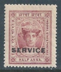 India-Feudatory States-Indore #O1 MH 1/2a Maharaja Tukoji Rao III Ovptd. Ser...