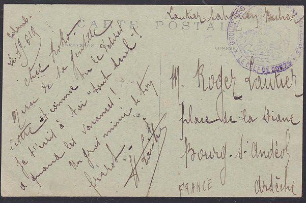 ALGERIA 1918 military postcard - 'Sahara Company' handstamp etc............53653