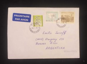 C) 2001. ESTONIA.FDC AIRMAIL ENVELOPE SENT TO ARGENTINA. MULTIPLE COAT