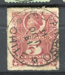 CHILE; 1880s early classic Columbus issue used 5c. value nice POSTMARK