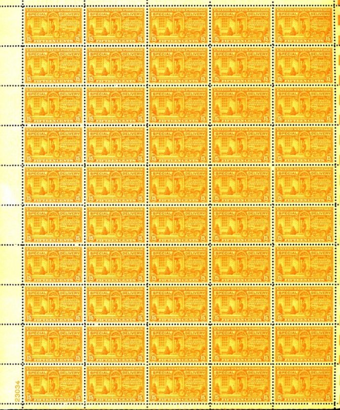 U.S. #E16 MINT PL# SHEET OF 50 OG NH