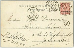 45027 - French MOROCCO Morocco - POSTAL HISTORY - POSTCARD to BELGIUM...-