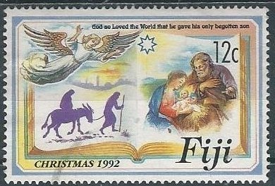 Fiji 676 (used) 12c Christmas: God so loved the world (1992)