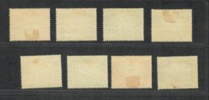 Aden Sc#1-8 M/H/VF, Partial Set, Cv. $75