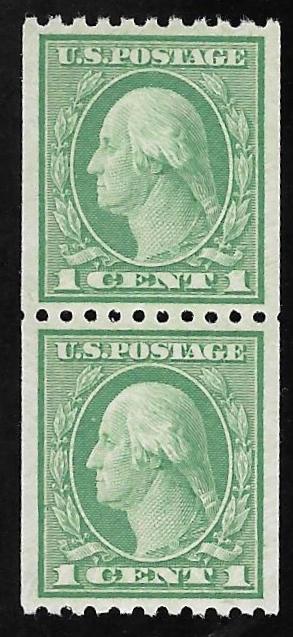 486 1 cent Washington Coil Pair Stamp Mint OG NH EGRADED SUPERB 98 XXF