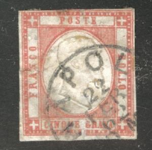 Neapolitan Provinces Scott 23 Used  CV $165 adhesion remnant