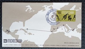 Mexico covers Olympic torch route 1968 Greece Italy Spain Bahamas good condition