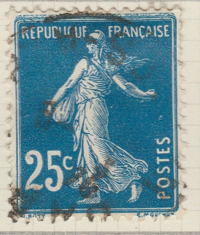 France Type Sower 1907 25c Dark Blue Type IA Used Stamp Y&T 140b A23P48F14039-