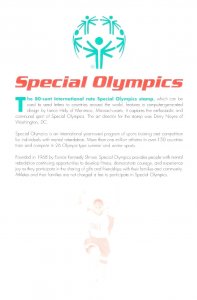 USPS FDC Ceremony Program #3771 Special Olympics  2003