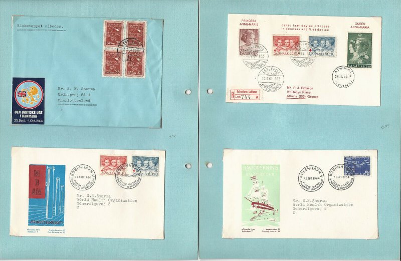 Denmark Stamp Collection of First Day Covers, 1955-74, 115 Different, JFZ