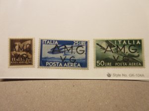 ITALY VENEZIA GIULIA AMG-VG Scott 1LN9, 1LNC5, 1LNC7 MINT HINGED Cat $9.75