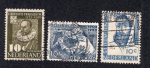 Netherlands 1950-54 10c Dousa, Miner & Boniface, Scott 328, 331, 365 used