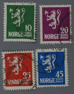 Norway #100-103 Used VF Light Cancels One w/ Legible Date