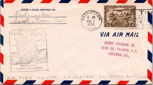 Canada 1930 FFC - Airmail - Saskatoon, Sask To North Battleford, Sask - F71363