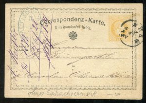 2395 - AUSTRIA Czechia Prag 1872 Postal Card. Receiver Nürschan