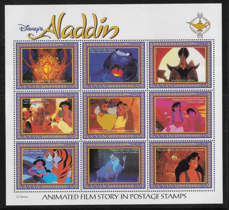 Guyana 2758-2760 Disney Aladdin mini-sheet MNH c.v. $21.00 (fr)