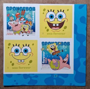 US #6025-6028 (78c) SpongeBob Squarepants MNH block of 4 plate #B1111 (2025)