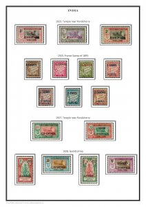 French India 1892-1954 PDF (DIGITAL) STAMP ALBUM PAGES