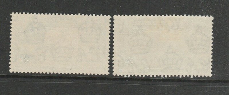 Gibraltar 1938/51 GV1 Defs 3d P13 Both Listed Shades MM SG 125b & 125bb