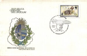 FDC Uruguay  wildlife, ostrich, Rio de La Plata