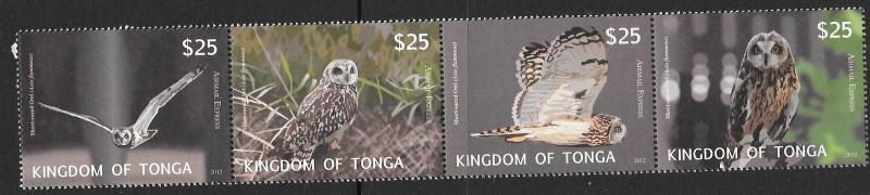 TONGA 2012 OWLS STRIP MNH