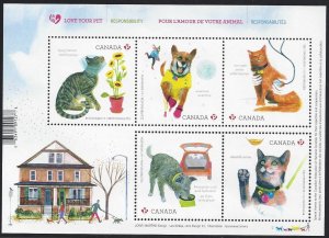 Canada #2829 MNH ss, Love your pet, issued 2015