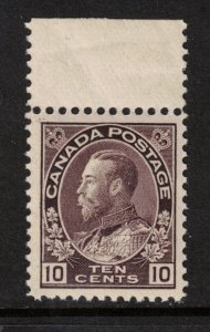 Canada #116 Very Fine Never Hinged Top Margin Single **With Certificate**