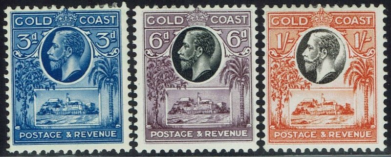 GOLD COAST 1928 KGV CASTLE 3D 6D AND 1/-