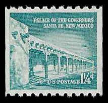 PCBstamps  US #1054A 1.25c Palace of Gov., small hole, MNH, (15)