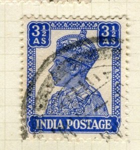 INDIA; 1938 early GVI portrait issue fine used 3.5a. value