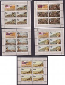 Niue-Sc#214-18- id10-five unused NH sheets-Capt. Cook-Ships-1978-