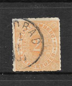 WURTTEMBERG 1869  2kr  ORANGE  FU SIGNED  Mi 37