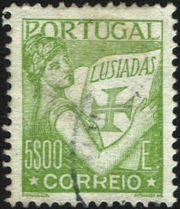 Portugal #519  Used - 5e yel-grn Portugal and Lusiads (1931)