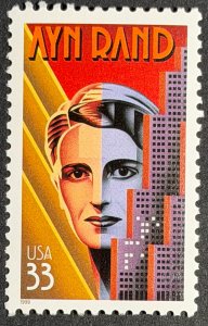 USA, 1999, SC# 3308, Ayn Rand, MNH, VF